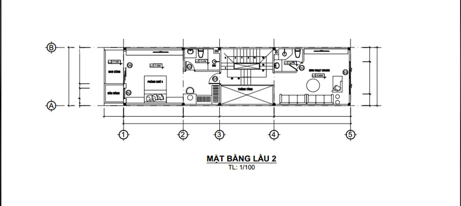 Mẫu mặt bằng nhà phố 4x17m