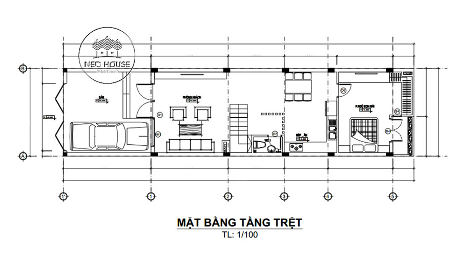 Mẫu mặt bằng nhà phố 5x20