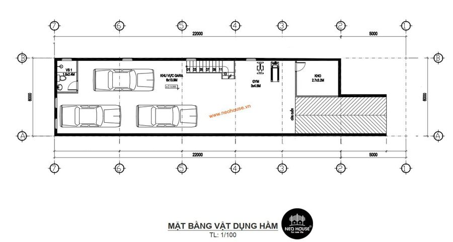 Mẫu mặt bằng nhà phố 6mx20m