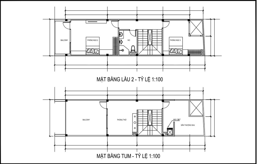 Mẫu mặt bằng nhà phố 4m