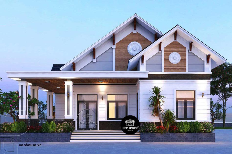 Mẫu biệt thự vườn 1 tầng 3 phòng ngủ
