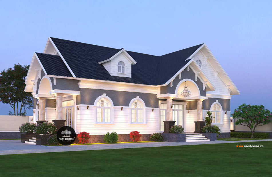 Mẫu biệt thự vườn 1 tầng 4 phòng ngủ