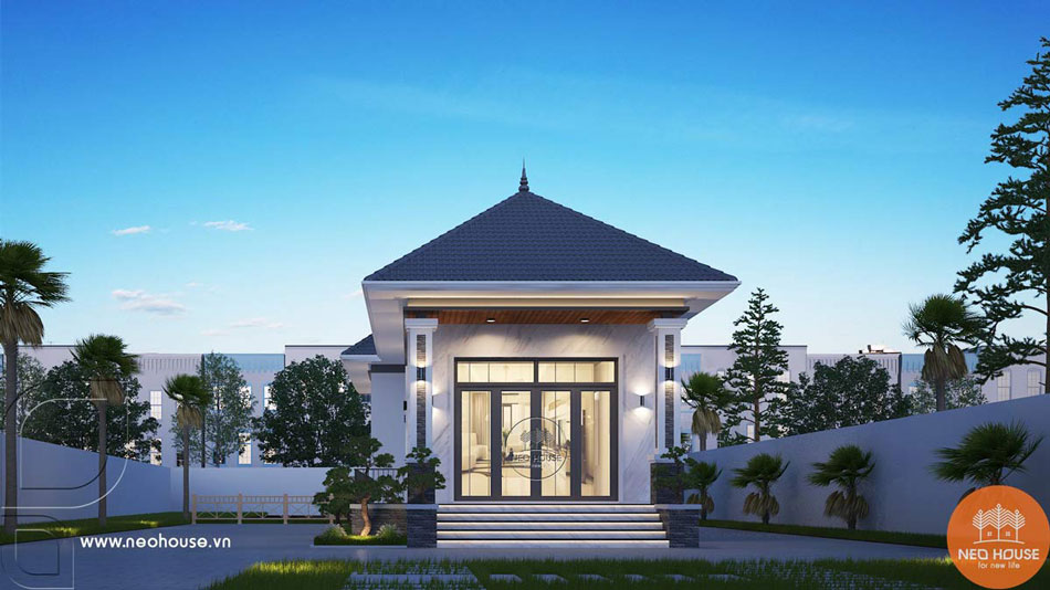 Mẫu biệt thự nhà vườn 1 tầng hiện đại