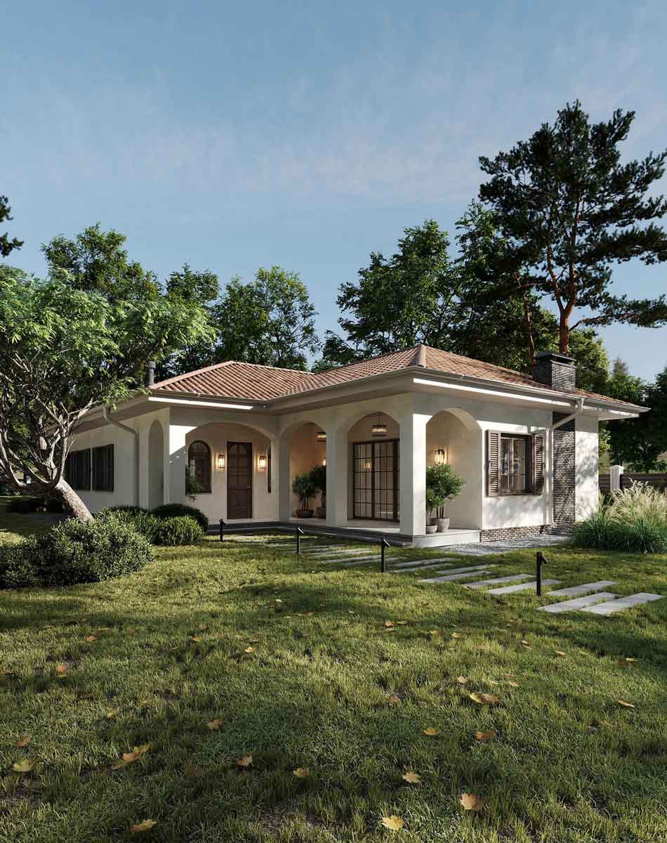 Mẫu biệt thự vườn 1 tầng Indochine