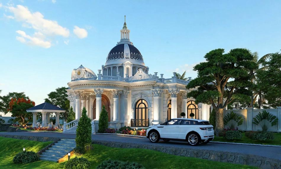 Mẫu biệt thự vườn kiểu Pháp 1 tầng