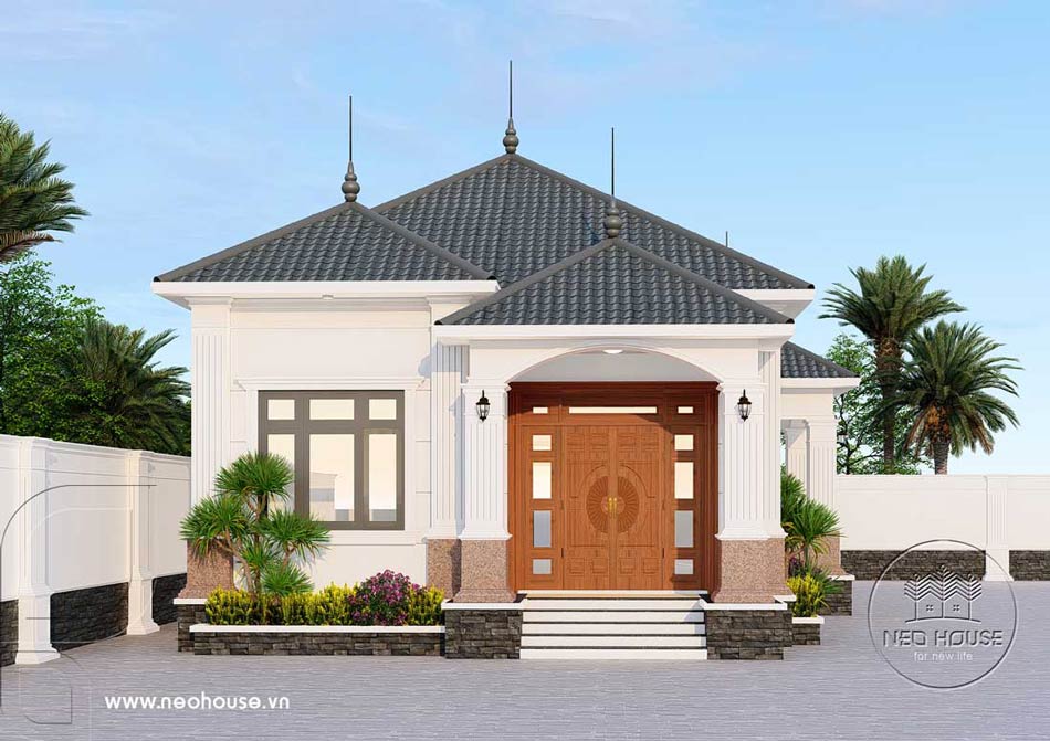 Thiết kế biệt thự vườn 1 tầng mái Nhật