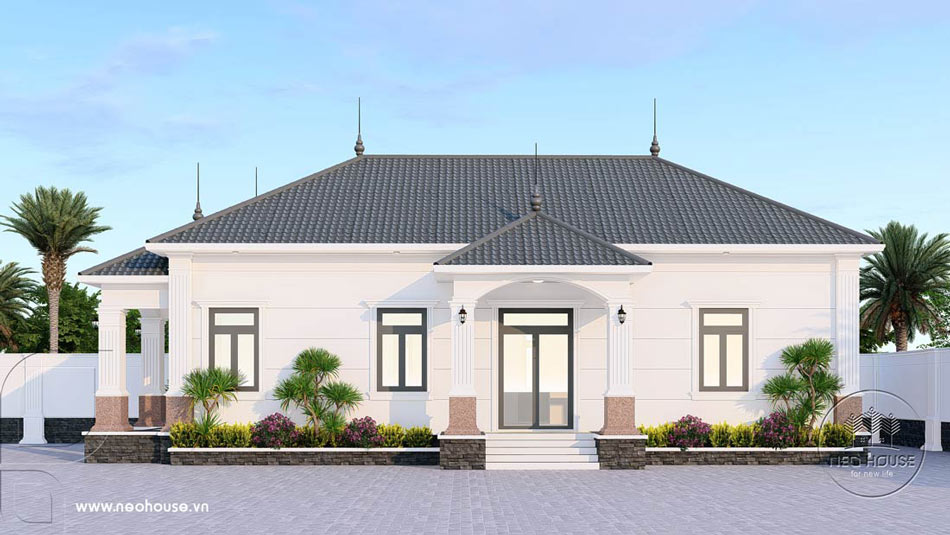 Thiết kế biệt thự vườn 1 tầng mái Nhật