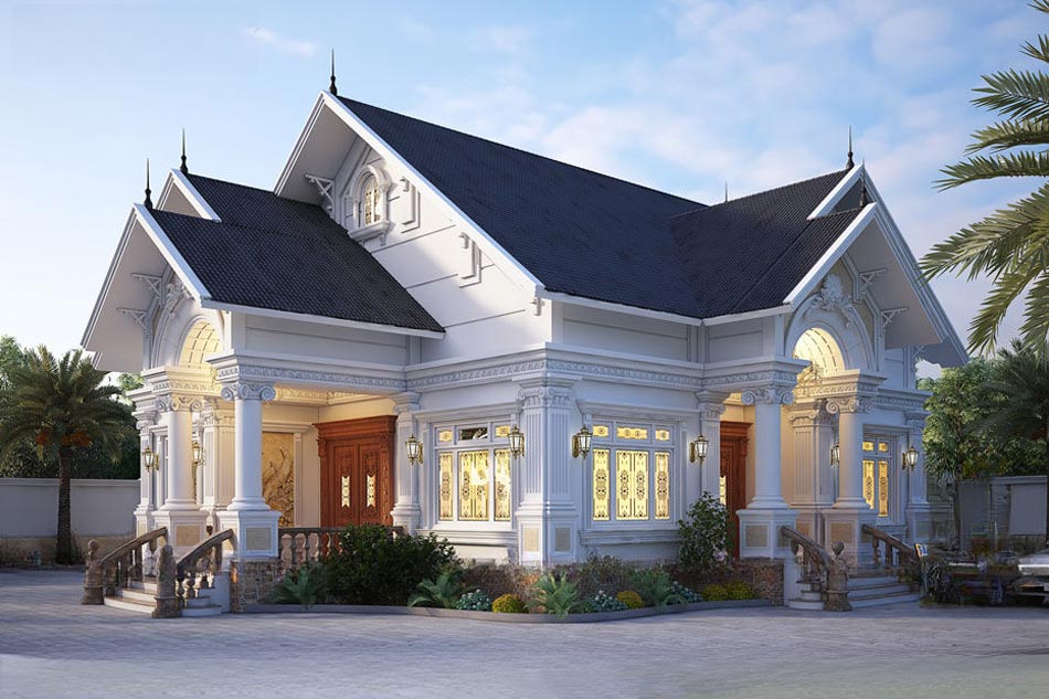 Thiết kế biệt thự vườn cấp 4 mái Thái