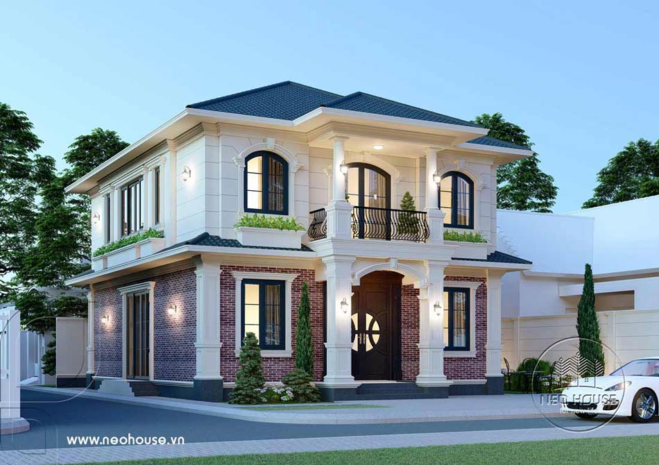 Mẫu thiết kế biệt thự vườn 2 tầng mái nhật