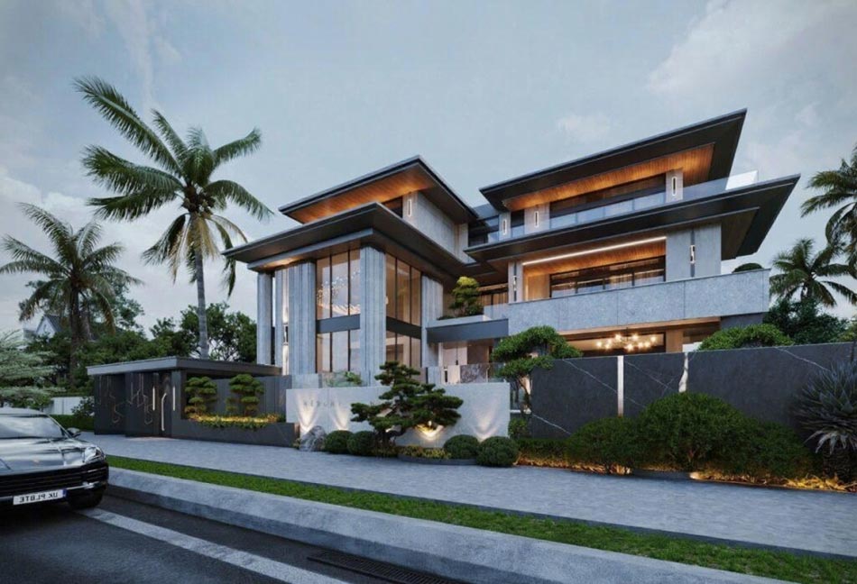 Mẫu thiết kế nhà biệt thự vườn 3 tầng hiện đại