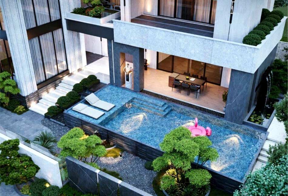 Mẫu thiết kế nhà biệt thự vườn 3 tầng hiện đại