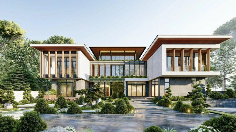 Thiết kế biệt thự vườn 500m2 kết hợp nghỉ dưỡng