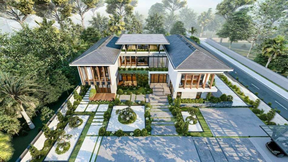 Thiết kế biệt thự vườn 500m2 kết hợp nghỉ dưỡng