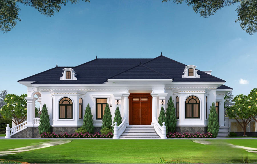 Mẫu biệt thự vườn 1 tầng 3 phòng ngủ