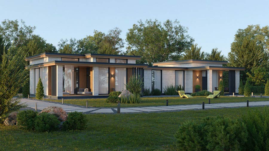 Mẫu biệt thự vườn 1 tầng 3 phòng ngủ