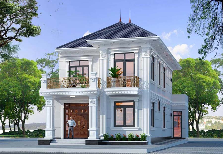 Mẫu nhà phố tân cổ điển 2 tầng