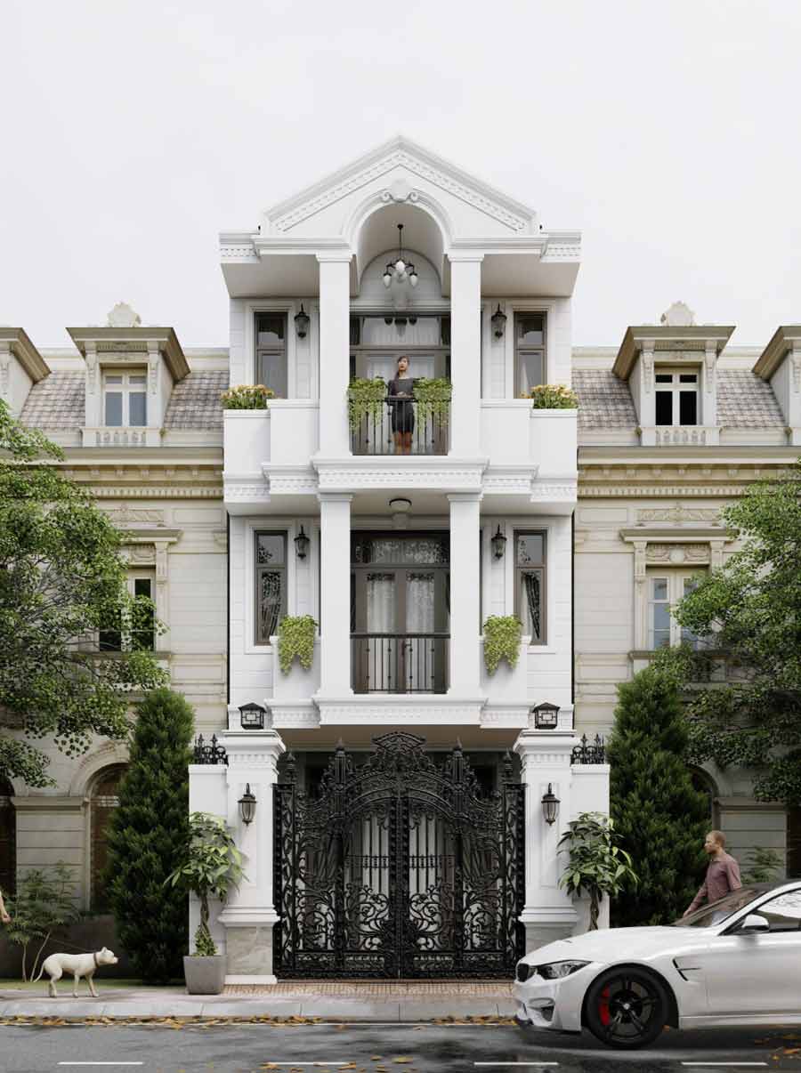 Mẫu nhà phố tân cổ điển 3 tầng