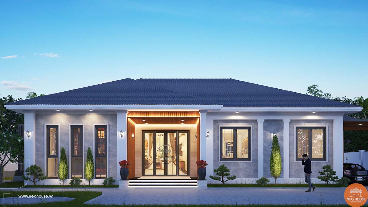 Phối cảnh biệt thự sân vườn 1 tầng 15x13m. Hình ảnh 2