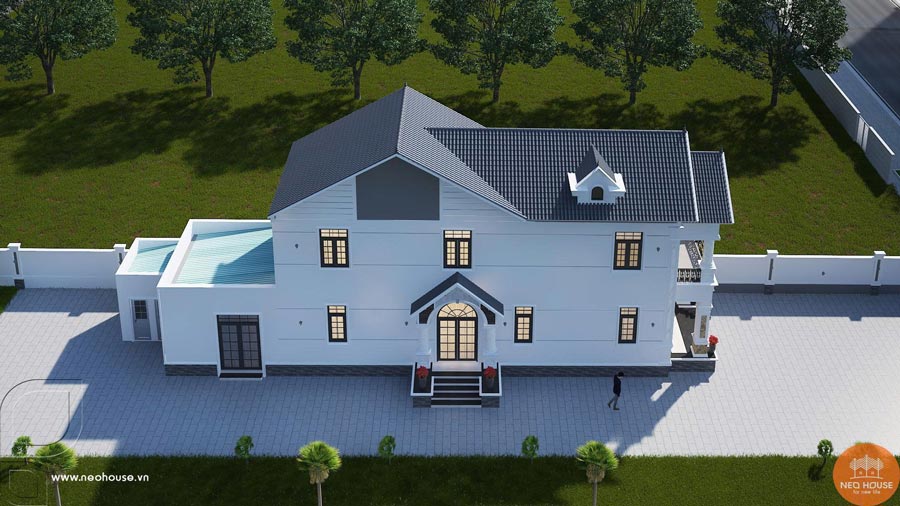 Phối cảnh nhà phố 2 tầng 5x17m tân cổ điển. Hình ảnh 3