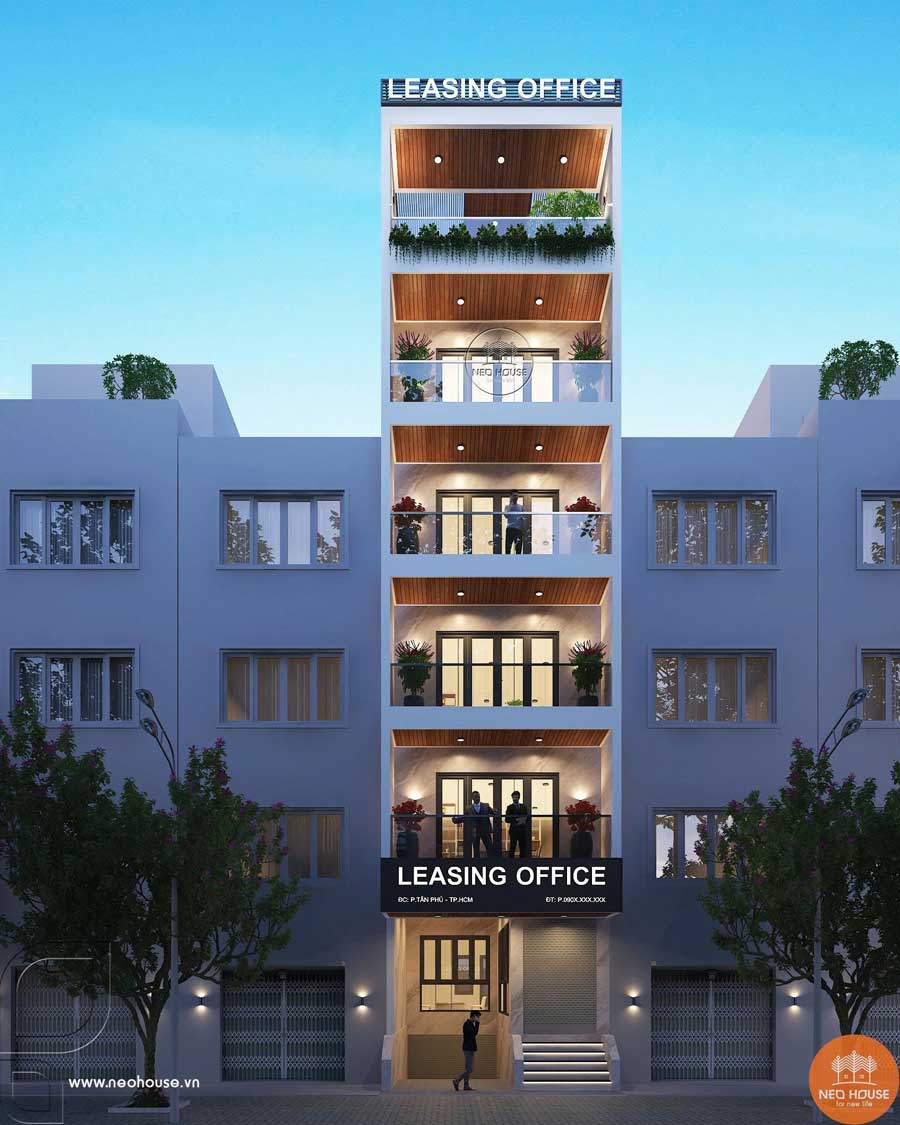 Phối cảnh nhà phố 5 tầng 5x20m kết hợp kinh doanh. Hình ảnh 1