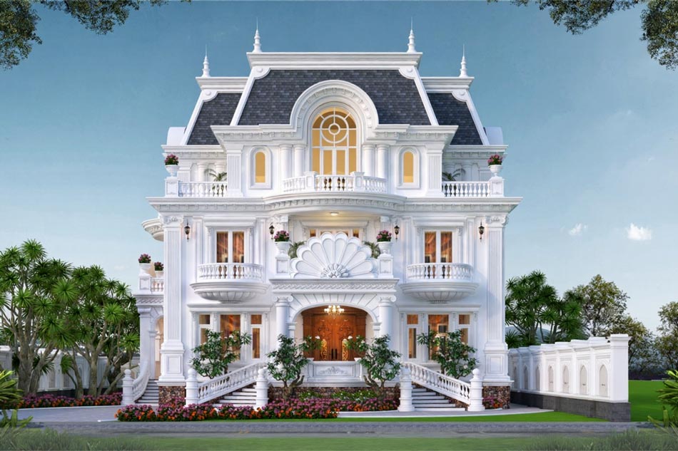 Thiết kế nhà biệt thự 6 phòng ngủ