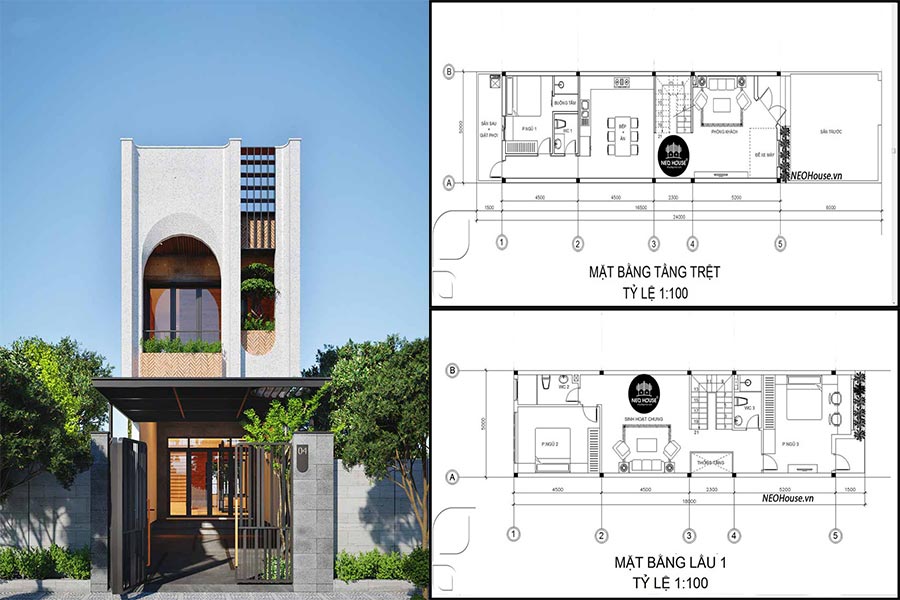 25+ Mẫu Thiết Kế Nhà 5x10m 2 Tầng 3 Phòng Ngủ Đẹp, Tiện Nghi