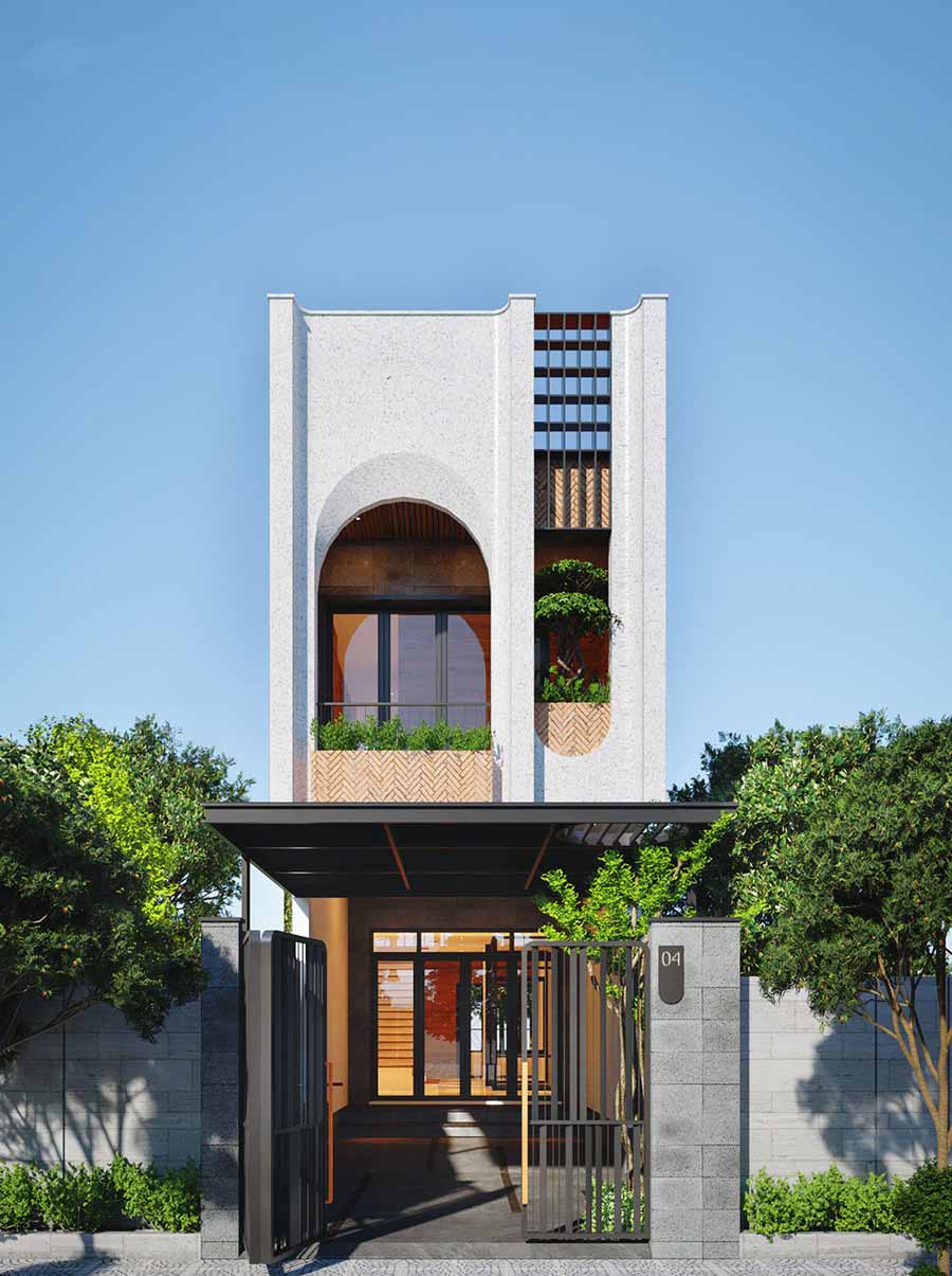 Mẫu thiết kế nhà 5x10m 2 tầng 3 phòng ngủ có gác lửng