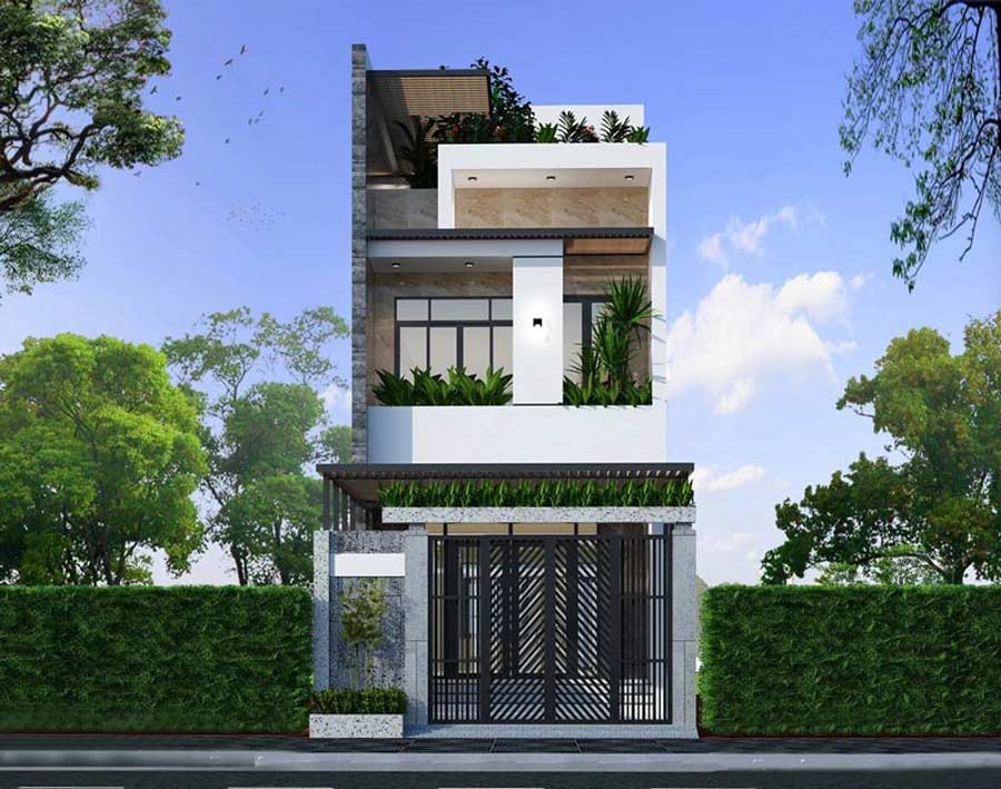 Nhà ống 2 tầng 5x10m 1 tum 3 phòng ngủ