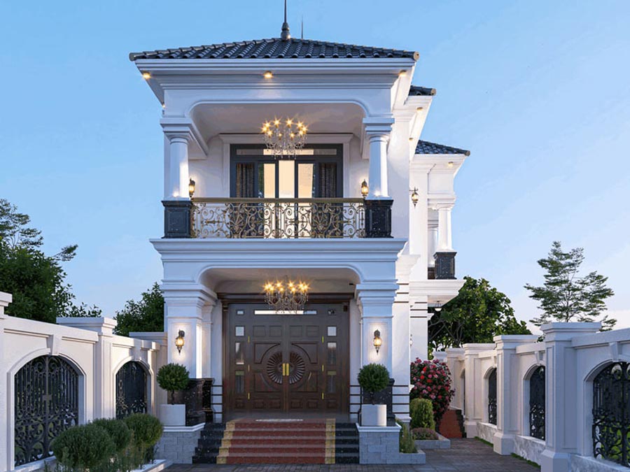 Thiết kế nhà 5x10m 2 tầng 3 phòng ngủ mái nhật