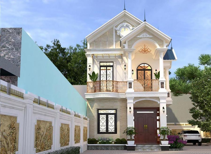 Thiết kế nhà 5x10m 2 tầng 3 phòng ngủ mái thái