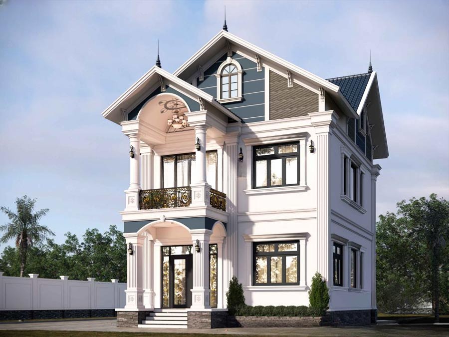 Mẫu thiết kế nhà mặt tiền 12m sâu 6m mái Thái