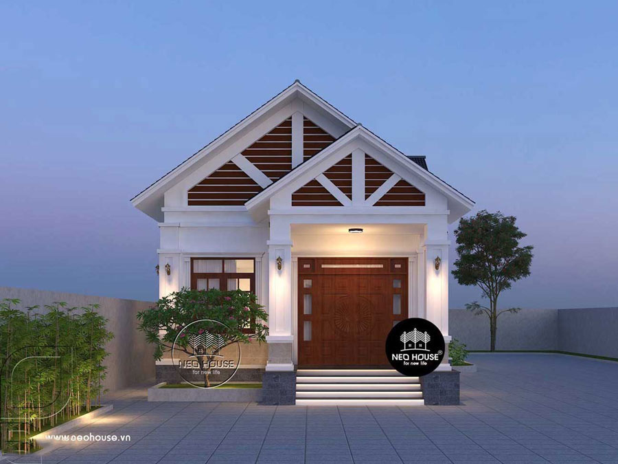 Mẫu thiết kế nhà mặt tiền 8m sâu 12m 1 tầng đẹp