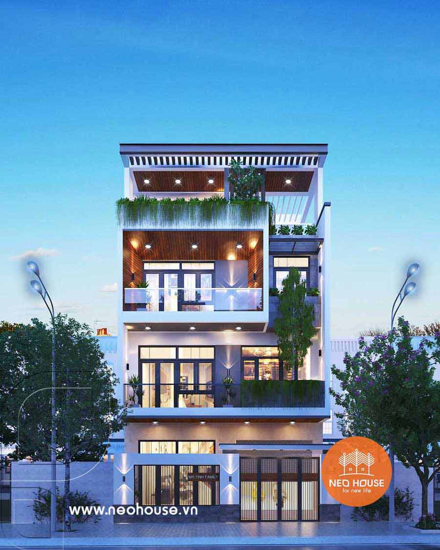 Mẫu thiết kế nhà mặt tiền 8m sâu 12m 3 tầng ấn tượng