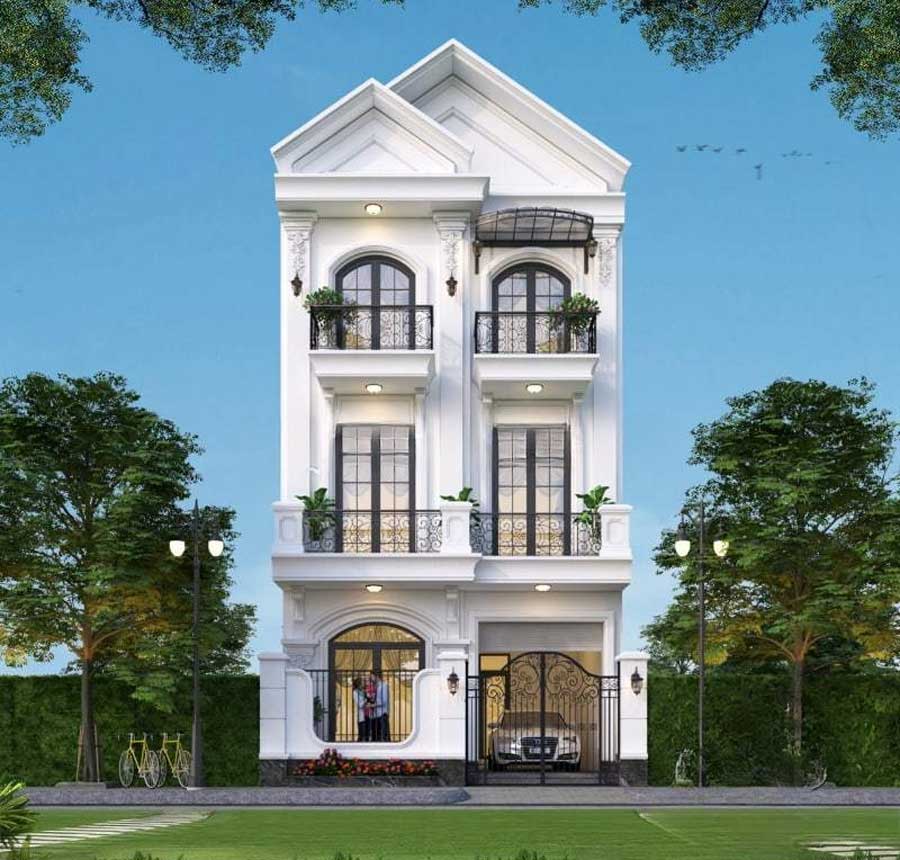 Kinh nghiệm xây nhà 2 tầng mặt tiền 8m sâu 12m