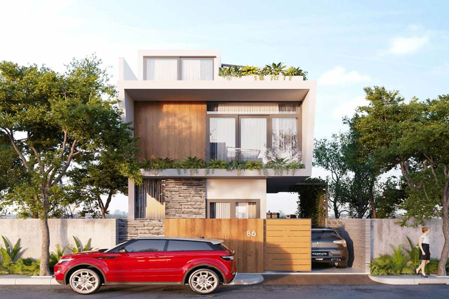 Mẫu thiết kế nhà mặt tiền 8m sâu 12m 1 tầng đẹp