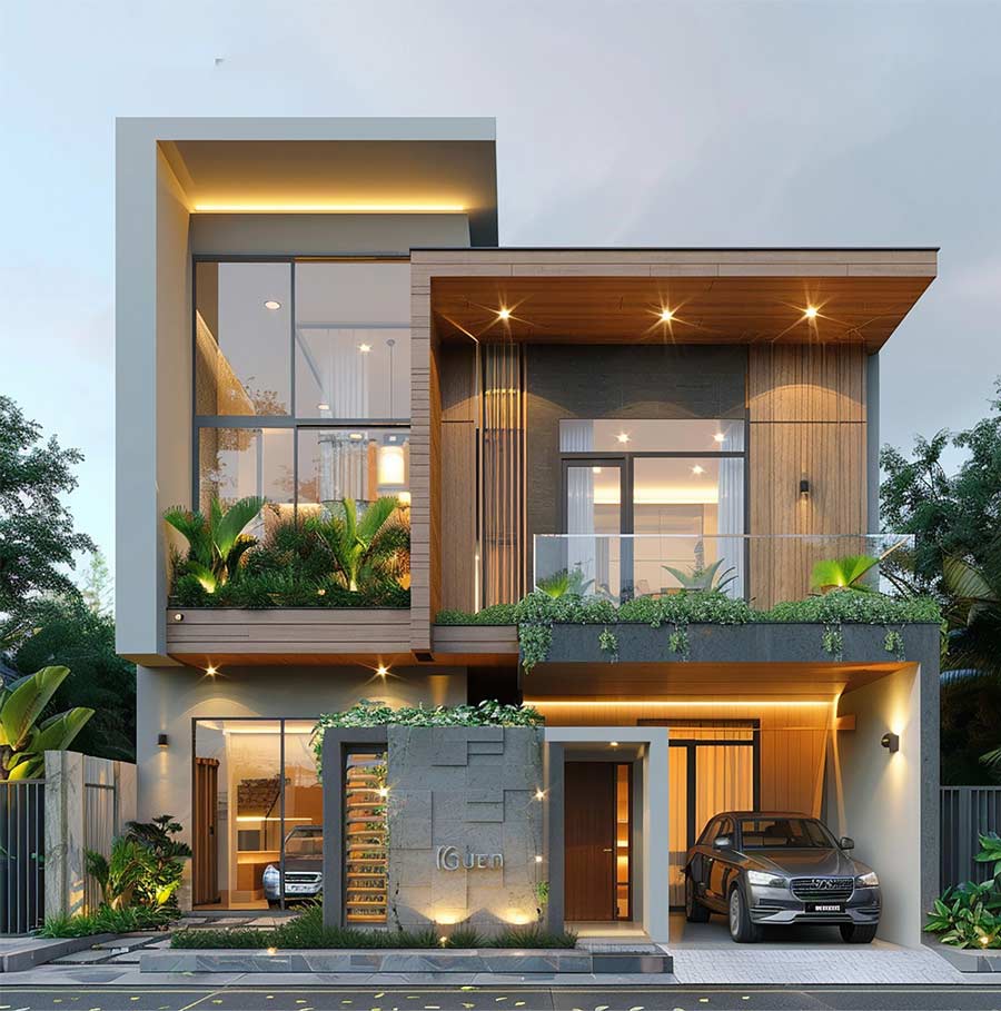 Mẫu thiết kế nhà mặt tiền 8m sâu 12m 1 tầng đẹp