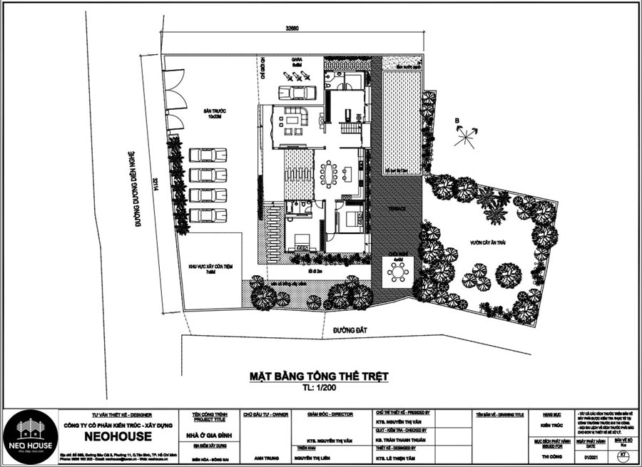 Thiết kế bản vẽ biệt thự nhà vườn 2 tầng full