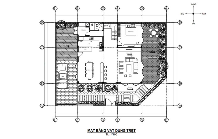 Bản vẽ thiết kế biệt thự 2 tầng hiện đại full