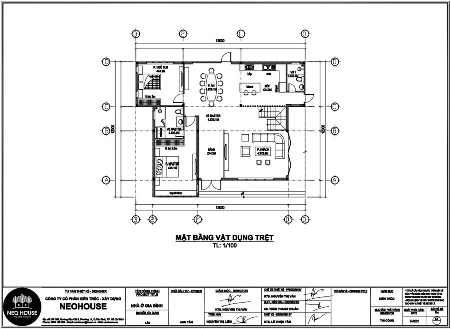 Bản vẽ biệt thự 2 tầng mái bằng hiện đại full