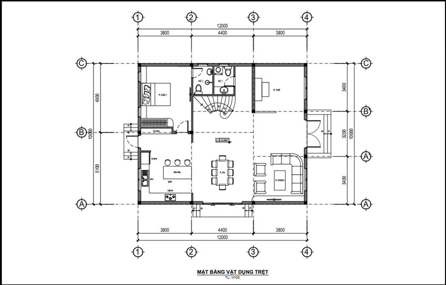 Bản vẽ biệt thự 2 tầng tân cổ điển full