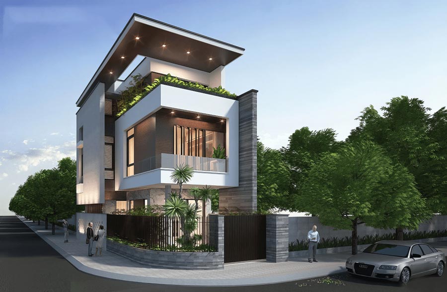 Mẫu biệt thự 2,5 tầng 2 mặt tiền