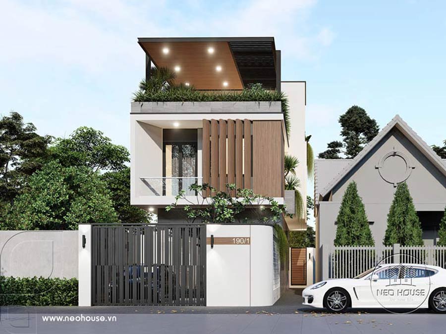 Thiết kế biệt thự 2,5 tầng 5 phòng ngủ