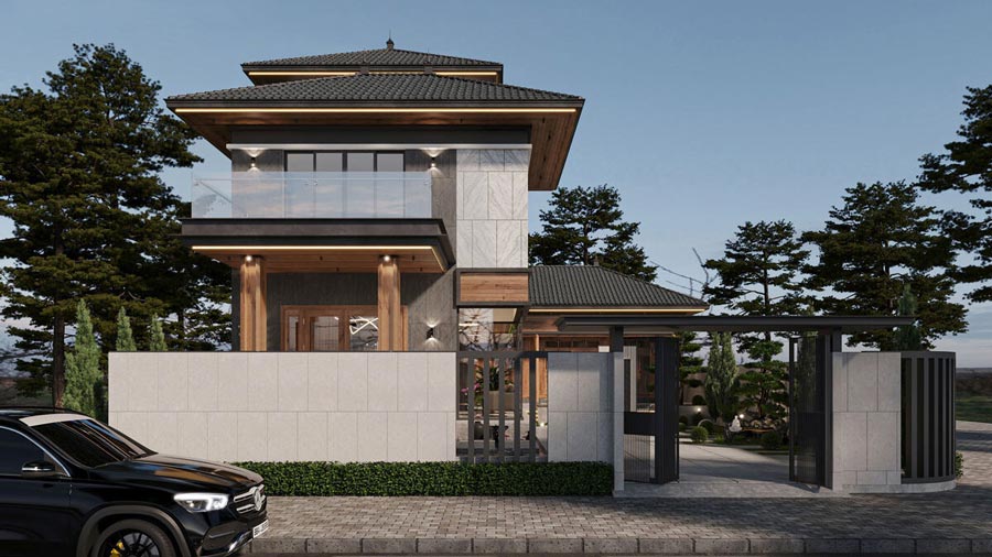 Thiết kế biệt thự nhà vườn 2,5 tầng