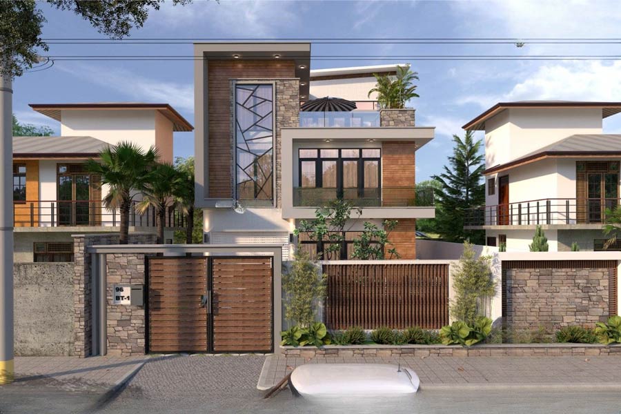 Thiết kế biệt thự nhà vườn 2,5 tầng