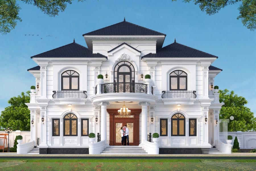 Thiết kế biệt thự 2,5 tầng tân cổ điển