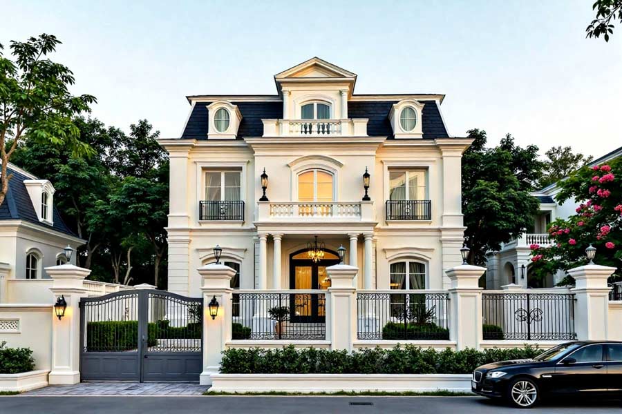Thiết kế biệt thự 2,5 tầng tân cổ điển