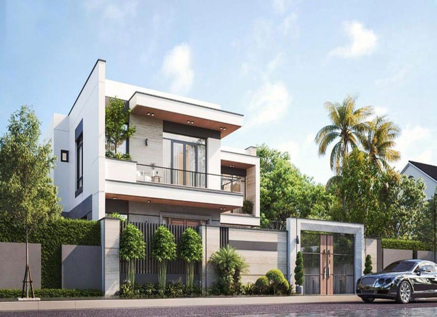 Mẫu nhà biệt thự 2 tầng 1 tum 150m2