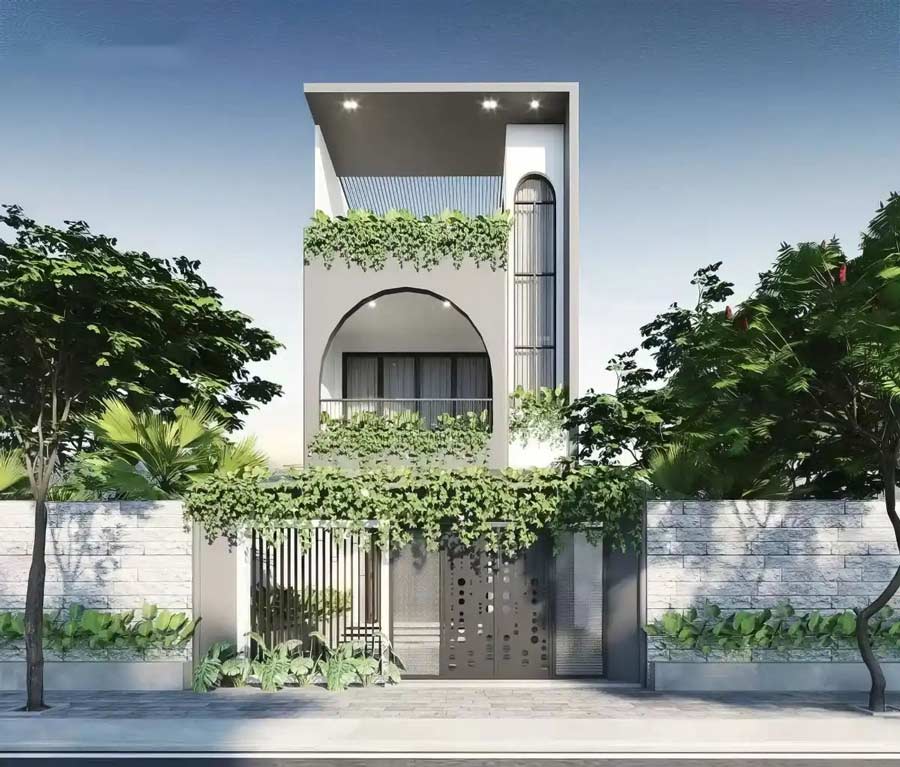 Mẫu biệt thự 2 tầng 1 tum không gian mở