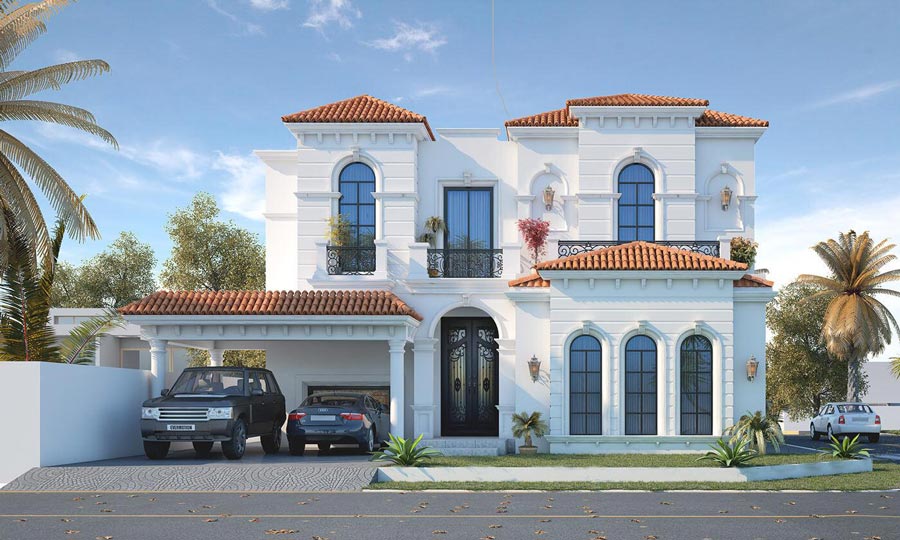 Mẫu biệt thự 2 tầng 300m2 phong cách Địa Trung Hải