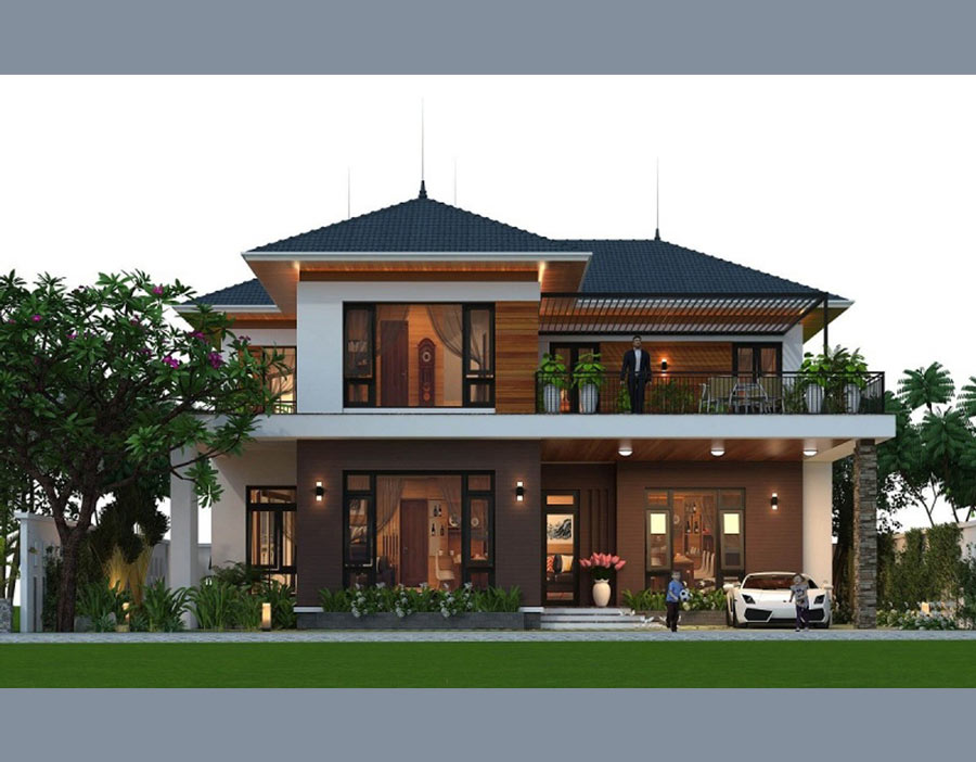 Mẫu biệt thự 2 tầng 300m2 phong cách Luxury sang trọng